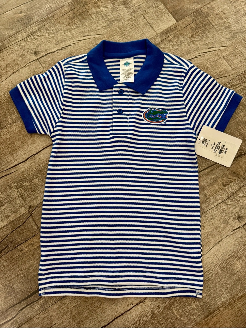 Creative Knitwear Florida Gators Polo Shirt Toddler 4T Blue White Striped NWT